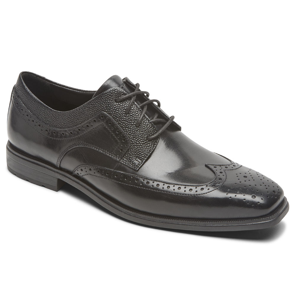 Rockport Dress Shoes For Mens Black - Dres Sports Business 2 Wingtip - JA5216703